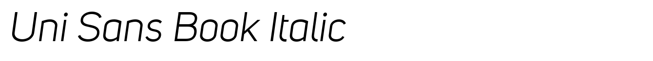 Uni Sans Book Italic